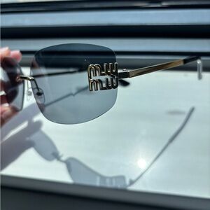 Fashion Sunglasses Blue lens and Gold Sunglasses (compared to Miu Miu)